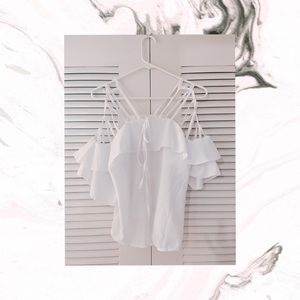 White cage detailed blouse